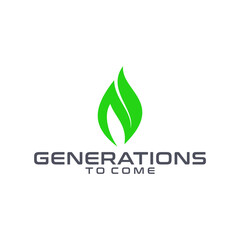 Green leaf, nature environmental logo vector design