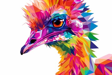 Naklejka premium wpap pop art. illustration of an ostrich