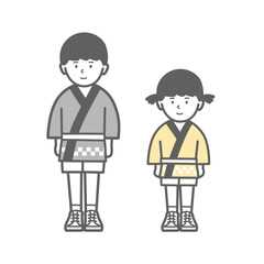 はっぴを着た子供のイラスト