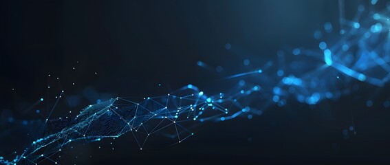 Abstract Technology Background with Blue Glowing Connection Lines