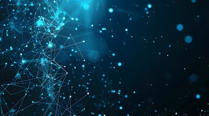 Fototapeta premium Abstract Technology Background with Blue Glowing Connections
