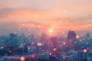 Abstract Technology Background with Connection Lines and Dots