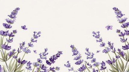 Illustration hand drawn Lavender frame lavender​