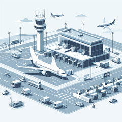 vector of airport in white background  