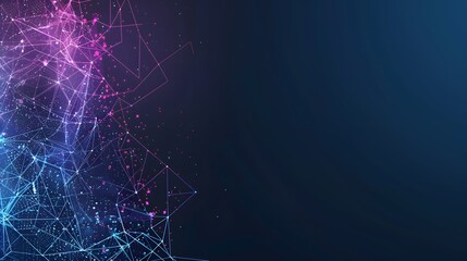 Glowing Blue and Purple Technology Background with Network Lines