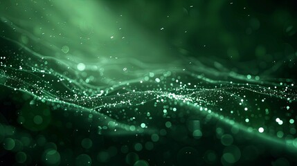 Radioactive Rhythmic Curve Green Glowing Light Abstract Background