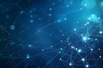 Obraz premium Abstract Technology Background with Glowing Lines and Dots