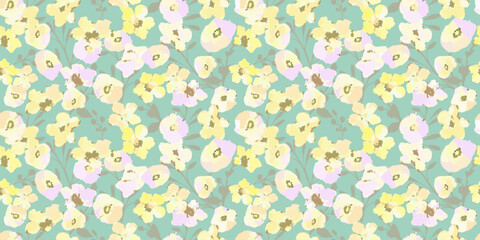 Apple blossom watercolor seamless pattern.Plant background for fashion, wallpapers, print. Trendy floral design