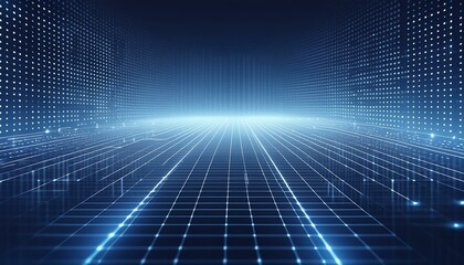 Obraz premium A clean and minimalistic background of white binary code on a deep navy blue background