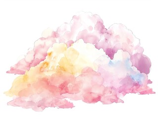 Fototapeta premium Enhance the beauty of this watercolor cloud. Make it look more realistic, detailed, and vibrant. Add depth and dimension to the clouds.