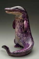 Whimsical purple fantasy creature figurine
