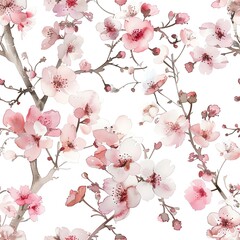 A beautiful watercolor painting of cherry blossoms. The delicate yet vibrant colors create a sense of peace and tranquility.