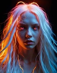 Obraz premium Neon Dreamscape: Surreal Macro Photography in Glo-fi Art Style