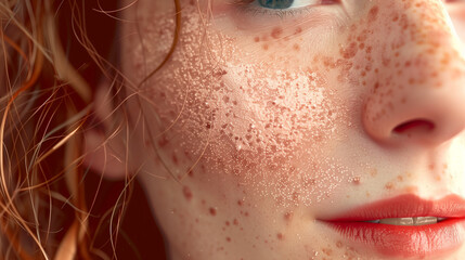 A 3D rendered of acne scars on the skin