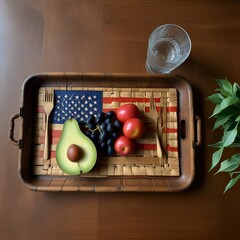 ผลไม้รวมบนถาดอาหาร