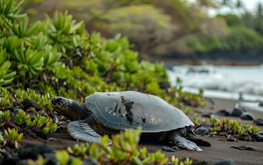 Obraz premium the turtles on the Galapagos islands are very cute