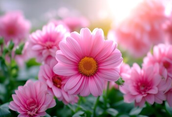 Obraz premium flowers design pink suitable flower landscaping backround garden olated bed white