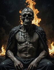 Fototapeta premium Embers of Eternity: A Captivating Tribute to Melancholy in the Spirit