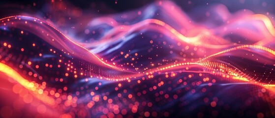 Create a seamless looping animation of a glowing, abstract, flowing, undulating, iridescent surface