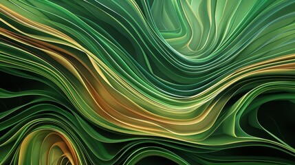 Organic background with flowing lines in natural green and brown tones