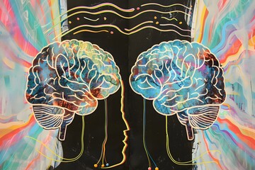 Colorful Neural Brains with Energy Lines and Sound Waves