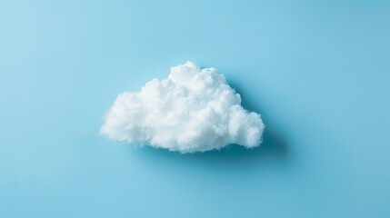 Small White Fluffy Cloud Isolated on Light Blue Background for Logos and Advertisements