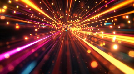 Immerse yourself in a mesmerizing journey through a vibrant, neon-lit cityscape