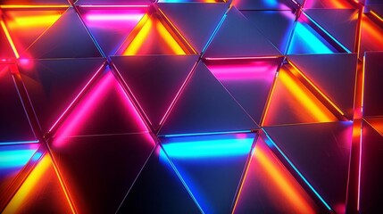 Create a seamless pattern of glowing triangles