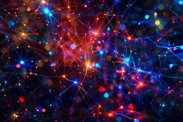 Obraz premium Deep Learning as a specialized form of machine learning that uses neural networks to analyze and extract patterns from large datasets