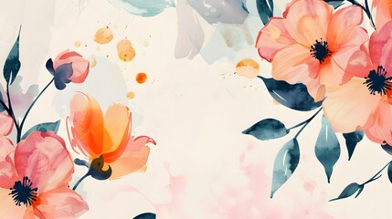 Abstract art background vector. Luxury minimal style wallpaper with golden line art flower and botanical leaves, Organic shapes, Watercolor. Vector background for banner, poster, Web and packaging.