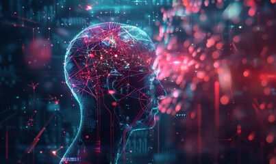 Obraz premium Futuristic AI and Machine Learning Concept 
