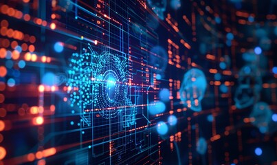 Obraz premium Futuristic AI and Machine Learning Concept 