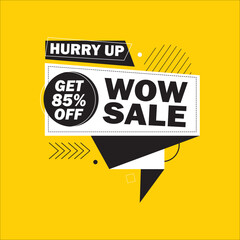 Wow Sale Store Banner Vector Element