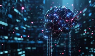Fototapeta premium Futuristic AI and Machine Learning Concept 