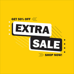 Extra Sale Store Banner Vector Element