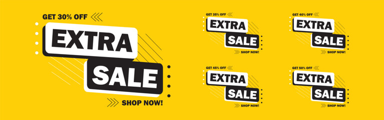 Extra Sale Store Banner Vector Element