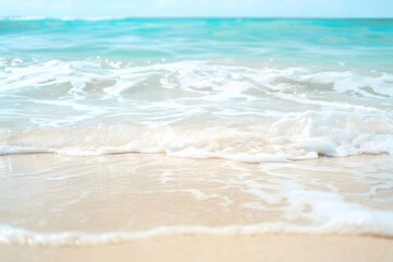 Blurred Abstract Beach Background with Tranquil Waves
