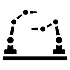 Industrial Robot glyph icon, related to industrial theme.use for modern concept, web and app development.