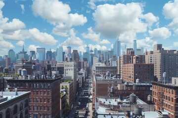 Fototapeta premium New York City, scenic shot, bustling city, metropolis, skyline