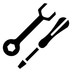 Screwdriver Wrench glyph icon, related to industrial theme.use for modern concept, web and app development.