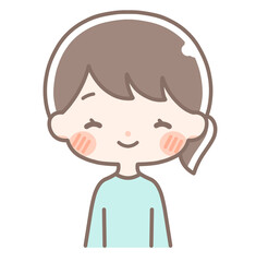 上半身｜笑顔の女性イラスト｜私服