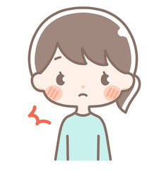 上半身｜びっくりする女性イラスト｜私服
