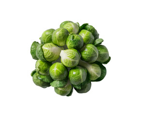 Fototapeta premium Compact Brussels Sprout isolated on transparent background Ai generative.