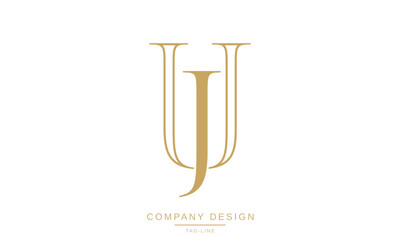 JU, UJ Abstract Letters Logo Monogram Design Font icon Vector Initials