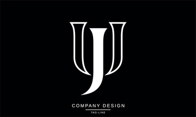 JU, UJ Abstract Letters Logo Monogram Design Font icon Vector Initials