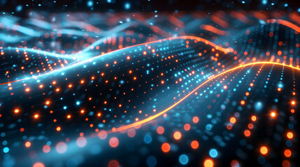 Abstract Digital Art: Glossy Planning Data Points Representing Precision and Innovation in Production Planning Technology