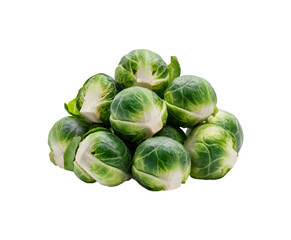 Fototapeta premium Compact Brussels Sprout isolated on transparent background Ai generative.