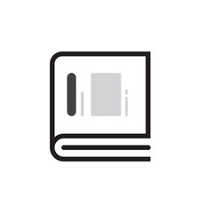 Book icon flat vector illustration.