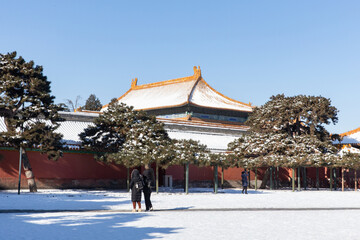 the Forbidden city after snow