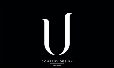 UJ, JU Abstract Letters Logo Monogram Design Font Icon Vector Symbol